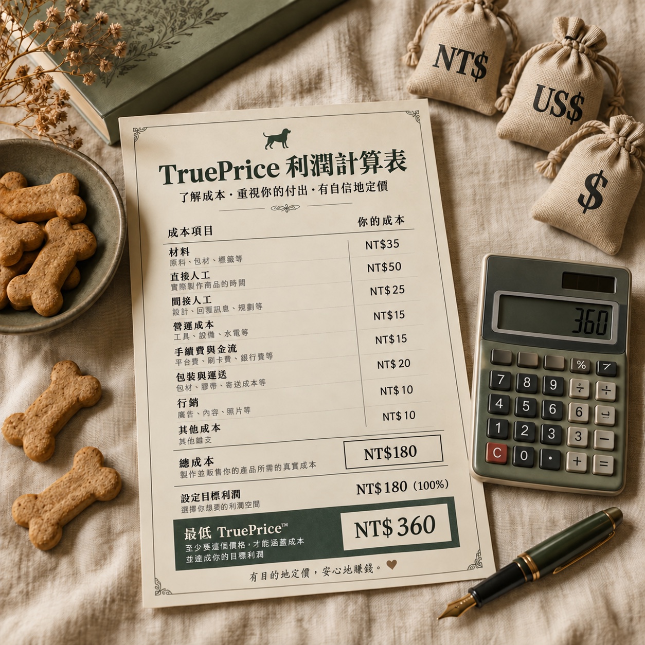 TruePrice 利潤計算表